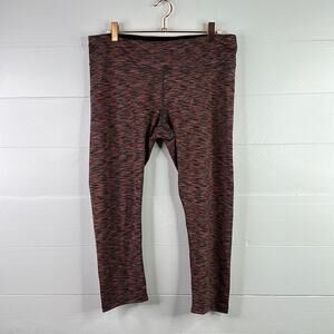 CASCADE SPORT Coral Gray Black Heathered Gym Workout Exercise Capris Size Large‎